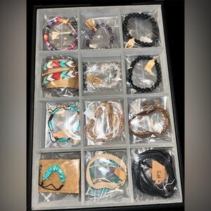 Colorful Beaded, Leather & Crystal Bracelet Collection